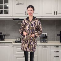 风衣男女防水加绒罩衣成人骑行服围裙工作服拉链保暖加厚连帽|剪刀迷彩（男女均可） 小兔围裙+自行车罩衣均码颜色随机