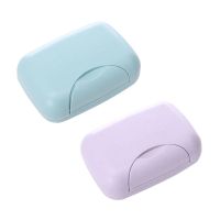 带卡扣皂盒便携肥皂盒手工香皂盒浴室带盖旅行洗脸学生宿舍用皂托|蓝色+紫色2个装