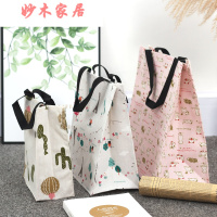 购物袋帆布手提袋购物帆布收纳便携学生补习袋防水饭盒棉麻A4美术书袋便当包