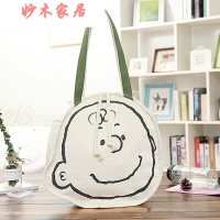 购物袋帆布童趣个性卡通简约时尚单肩帆布包文艺可爱大头购物袋