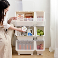 斜翻盖储物箱3个装 大号收纳箱收纳筐衣服儿童玩具零食汽车车载后备箱整理箱