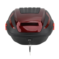 摩托车尾箱2019新款电动车尾箱电摩大号后备箱摩托车置储物箱拆卸通用后尾箱 枣红B3款