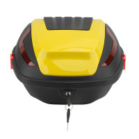 摩托车尾箱2019新款电动车尾箱电摩大号后备箱摩托车置储物箱拆卸通用后尾箱 柠檬黄B3款