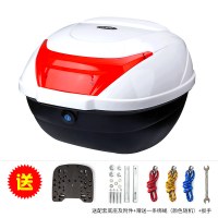 摩托车尾箱后备箱尾箱通用大号电动车电瓶车工具箱加厚行李箱储物箱 019白色中号