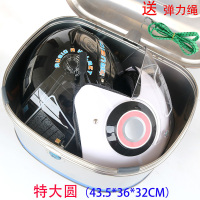 摩托车尾箱特大豪华加厚不锈钢摩托车尾箱 电动车后备箱特大号 踏板车储物箱 特大圆43.5*36*32厘米）