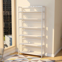 白色实木书架白色简易书架置物落地学生简约经济型收纳实木省空间多层竹子书柜