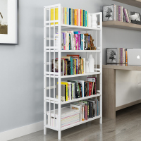 白色实木书架简易白色书架落地书柜置物架简约现代实木儿童学生用桌上楠竹书架