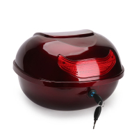 摩托车尾箱特价电动车尾箱小龟通用工具箱中号储物箱电摩托车后备箱载物箱王 枣红