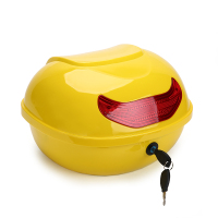 摩托车尾箱特价电动车尾箱小龟通用工具箱中号储物箱电摩托车后备箱载物箱王 柠檬黄