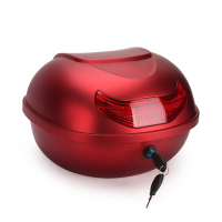 摩托车尾箱特价电动车尾箱小龟通用工具箱中号储物箱电摩托车后备箱载物箱王 电光红