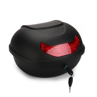 摩托车尾箱特价电动车尾箱小龟通用工具箱中号储物箱电摩托车后备箱载物箱王 磨砂黑