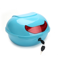 摩托车尾箱特价电动车尾箱小龟通用工具箱中号储物箱电摩托车后备箱载物箱王 粉色胡椒白