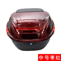 摩托车尾箱电动车尾箱 摩托车后备箱 电瓶车工具箱 黑色大空间储物箱 加厚料 中号：枣红