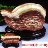 猪肉石摆件天然猪肉石原石腊肉奇石乔迁开业礼品家居博古架玄关摆件 3242