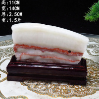 猪肉石摆件奇石猪肉石彩霞石观赏石奇石天然石头五花肉石白皮猪肉石摆件 猪肉石11号