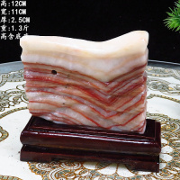 猪肉石摆件奇石猪肉石彩霞石观赏石奇石天然石头五花肉石白皮猪肉石摆件 猪肉石6号