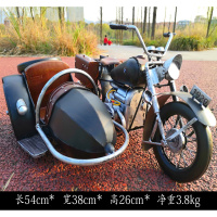 长江750边三轮摩托车纯手工制作铁皮复古边三轮偏斗摩托长江750车客厅摆件装饰家居 黑色宝马R71