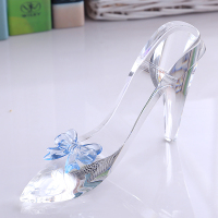 灰姑娘的水晶鞋水晶鞋摆件玻璃灰姑娘个性创意新年节生日送女友老婆结婚礼品 15cm透明