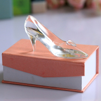 灰姑娘的水晶鞋水晶鞋摆件玻璃灰姑娘个性创意新年节生日送女友老婆结婚礼品 10cm水晶鞋