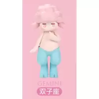 十二星座盲盒12星座盲盒POPMART泡泡玛特 潘神洛丽2019十二星座SATYR R 双子座（粉发） 一经售出不退不换