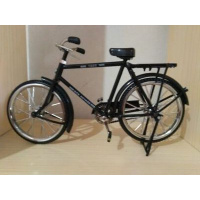 老式28自行车仿真复古老式28大驴脚踏车凤凰自行车模型摆件创意父亲节创意礼品 海外件无包黑车23*13cm