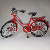 老式28自行车仿真复古老式28大驴脚踏车凤凰自行车模型摆件创意父亲节创意礼品 海外件无包红车-E75