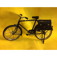 老式28自行车仿真复古老式28大驴脚踏车凤凰自行车模型摆件创意父亲节创意礼品 黑色车+公文包