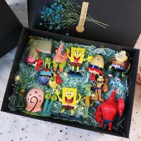 海绵宝宝盲盒创意海绵公仔宝宝手办玩偶玩具摆件生日模型盲盒蟹 12款8cm/礼盒28cm 礼盒装+灯饰+礼品袋+免费写贺卡