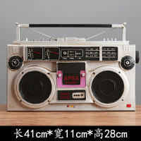 老式录音机仿古唱片机复古铁艺留声机 收音机模型道具 酒吧咖啡厅老物件摆件 深蓝色