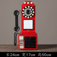 老式录音机仿古唱片机复古铁艺留声机 收音机模型道具 酒吧咖啡厅老物件摆件 红色电话机
