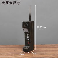 老式录音机复古老式缝纫机收音录音机电视机放映机摄影机打字机模型道具摆件 粉红色大哥大电话机