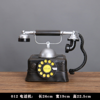 老式录音机复古老式缝纫机收音录音机电视机放映机摄影机打字机模型道具摆件 姜黄色012银电话机