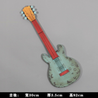 老式录音机复古老式缝纫机收音录音机电视机放映机摄影机打字机模型道具摆件 藏青色吉他蓝色