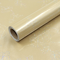 厨房柜门贴纸橱柜门贴纸加厚厨房整体橱柜翻新贴纸 防水面板白色北欧防油自粘烤漆纯 金镭射8403【60cm宽*5米长】 大