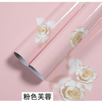 厨房柜门贴纸橱柜门贴纸厨房防油贴纸桌子橱柜贴纸家具翻新贴衣柜电视柜子防水自粘墙纸 粉色芙蓉(120cm宽*3米) 大