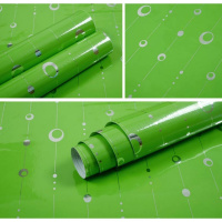 厨房柜门贴纸橱柜门贴纸厨房防油贴纸桌子橱柜贴纸家具翻新贴衣柜电视柜子防水自粘墙纸 绿色水晶（60cm*3米） 大