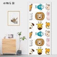 橱柜门贴纸贴自粘木翻新创意贴纸玻璃橱柜客厅卧室厨房宿舍贴画防水墙贴 巧克力色动物乐园 大