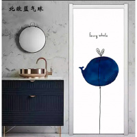 橱柜门贴纸贴自粘木翻新创意贴纸玻璃橱柜客厅卧室厨房宿舍贴画防水墙贴 深藏青色蓝色气球 大
