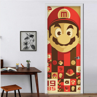 橱柜门贴纸贴自粘木翻新创意贴纸玻璃橱柜客厅卧室厨房宿舍贴画防水墙贴 深棕色红色玛丽 大