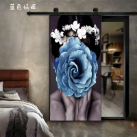 橱柜门贴纸贴自粘木翻新创意贴纸玻璃橱柜客厅卧室厨房宿舍贴画防水墙贴 深天蓝色蓝色妖姬 大