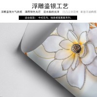 直播背景墙北欧电视背景墙壁纸立体壁画现代简约卧室影视墙纸客厅8D浮墙布 浮雕鎏银工艺/平方米 仅墙纸