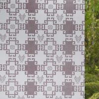 玻璃推拉门贴纸墙贴自粘透光不透明自粘磨砂玻璃贴膜防晒遮光膜卫生间移窗户贴纸窗花纸 棕古典 200x80cm