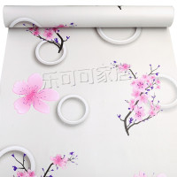 家具翻新贴纸衣柜橱柜子门贴纸PVC自粘墙纸 田园欧式 卧室宿舍寝室墙壁纸 家具书桌翻新衣柜 西瓜红粉梅圈圈-10米 超大