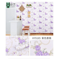 家具翻新贴纸衣柜橱柜子门贴纸PVC自粘墙纸 田园欧式 卧室宿舍寝室墙壁纸 家具书桌翻新衣柜 香槟色紫色蔷薇-10米 超大