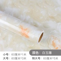 家具翻新贴纸衣柜橱柜子门贴纸pvc自粘墙纸纹宿舍家用防水防潮防油灶台桌面家具翻新贴纸 白玉雕 特大