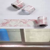 自粘pvc踢脚线导线防水腰线墙贴自粘踢脚线墙贴贴纸装饰黑白灰地角线pvc防水窗台腰线地砖波导线 红石纹-10米价 超小
