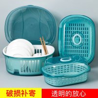 厨房碗架装碗筷收纳盒厨房台面碗柜沥水放筷子盘子置物架碗碟整理收纳架TL