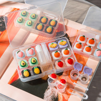 盒四副六副装可爱水果风伴侣盒子按压近视盒双联盒多副