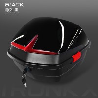 电动车后备箱摩托车尾箱电动电瓶车后备箱踏板摩托车后尾箱通用加厚特大号工具储物箱防抖 典雅黑（送安装工具）