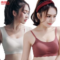 南极人运动内衣女无钢圈聚拢无痕背心式胸罩薄款调整型美背文胸